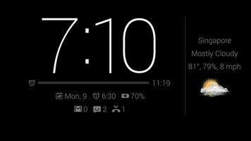 Dark Clock Lock Screen captura de pantalla 2