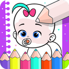 Livre de coloriage bébés icône