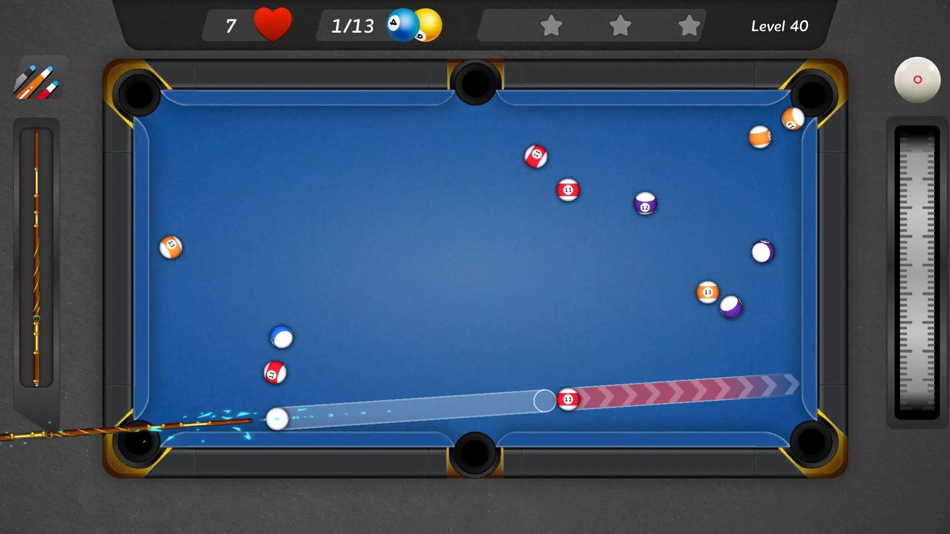 Billiard game - online puzzle