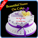 Écrivez un nom élégant sur  gâteau d'anniversaire APK