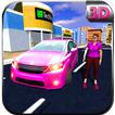 Pink Car Taxi Driver