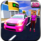 Pink Car Taxi Driver أيقونة