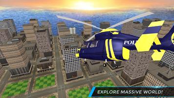 Real City Police Helicopter Ga الملصق