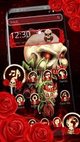 Bloody Rose Skull Theme الملصق