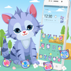 Blue Cartoon Cat Theme APK