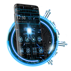 Blue circuit board theme آئیکن