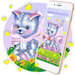 Blue Cute Cat Theme
