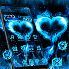 Blue Fire Heart Theme ikon