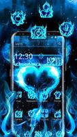 Blue Fire Heart Theme syot layar 1