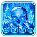 Thème crâne de flamme bleue APK