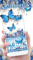 블루 나비 키보드 테마 양풍 꽃 blue butterfly 스크린샷 3