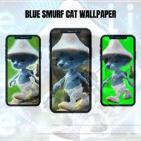 Blue Smurf Cat Wallpaper poster