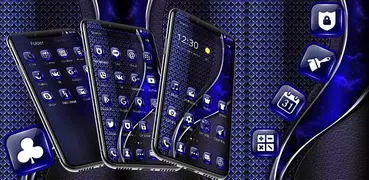 Dark blue leather theme