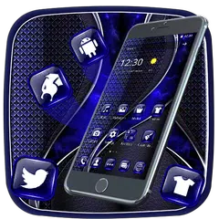 download Tema in pelle blu scuro APK