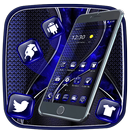 Dark blue leather theme APK