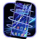 Blue Neon Shining Line Theme APK