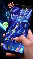 Blue Neon Shining Line Theme poster