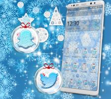 Blue snow flake theme poster