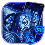 Blue Poker Skull Theme
