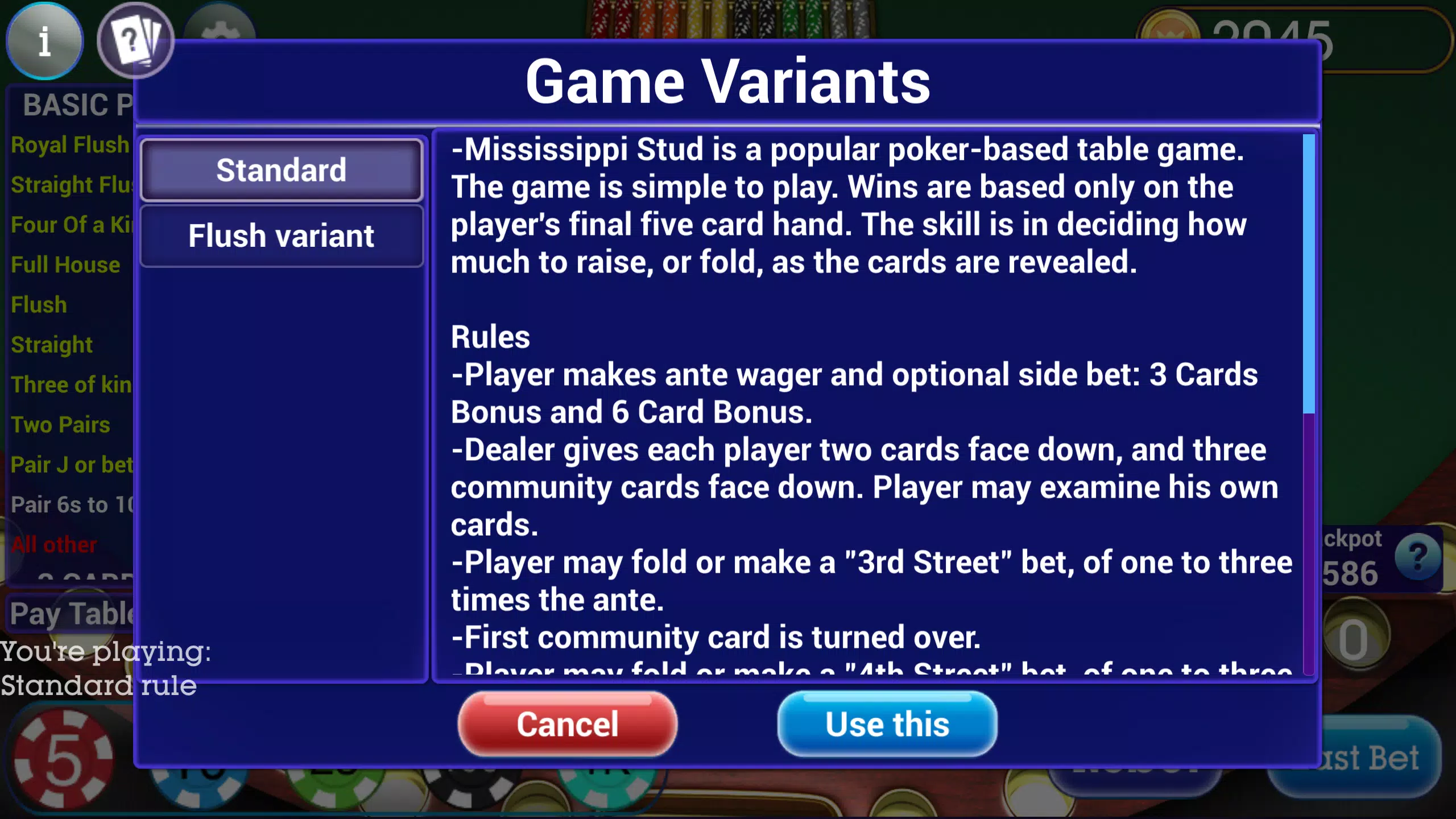 Mississippi Stud Poker Mississippi Stud Poker