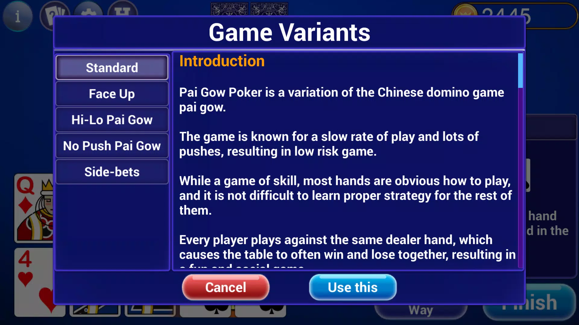 Pai Gow Poker Trainer