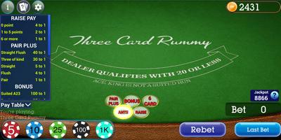 Vegas Three Card Rummy Affiche