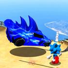 Blue Hedgehog Run Drive Race Zeichen