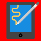 Blue drawing tablet icono