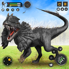 ikon nyata dilophosaurus berkelahi