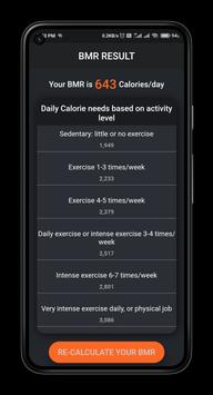 BMI BMR calculator 截图 3