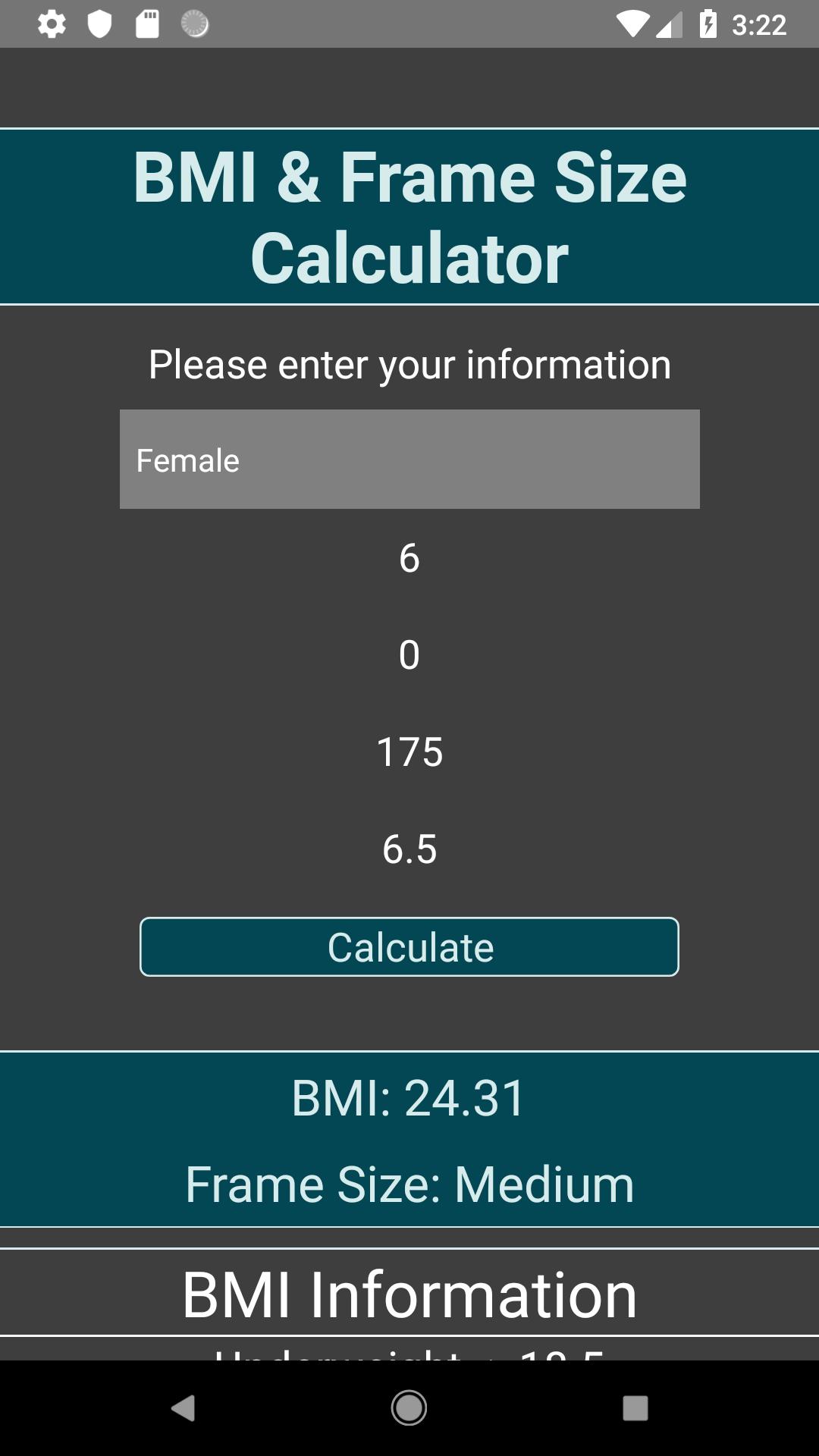 BMI and Body Frame Size Calculator APK for Android Download