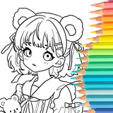 Princess Color fan: anime Draw