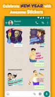 Happy New year 2019 stickers for WhatsApp poster