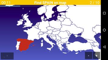 Quiz na mapie Europy - Kraje i plakat