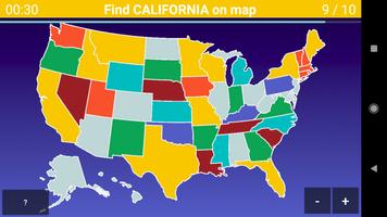 Quiz do Mapa dos EUA. 50 Estad Cartaz