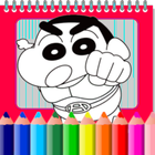 ikon shinchan and Cartoon Coloring Book