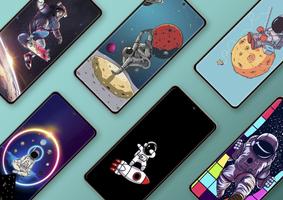 Astronaut And Space Wallpaper پوسٹر