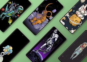 Astronaut And Space Wallpaper اسکرین شاٹ 1