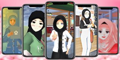 Hijab Sakura School Wallpapers poster