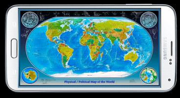 Carte du monde 3D Affiche