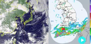 韓國天氣衛星圖(颱風,雨雲)