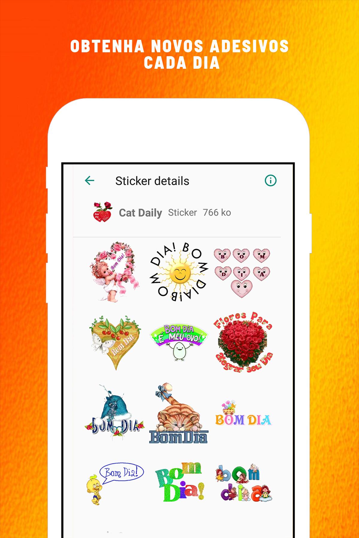 Descarga de APK de stickers de Bom Dia (Figurinhas) para Android Descarga de APK de stickers de Bom Dia (Figurinhas) para Android