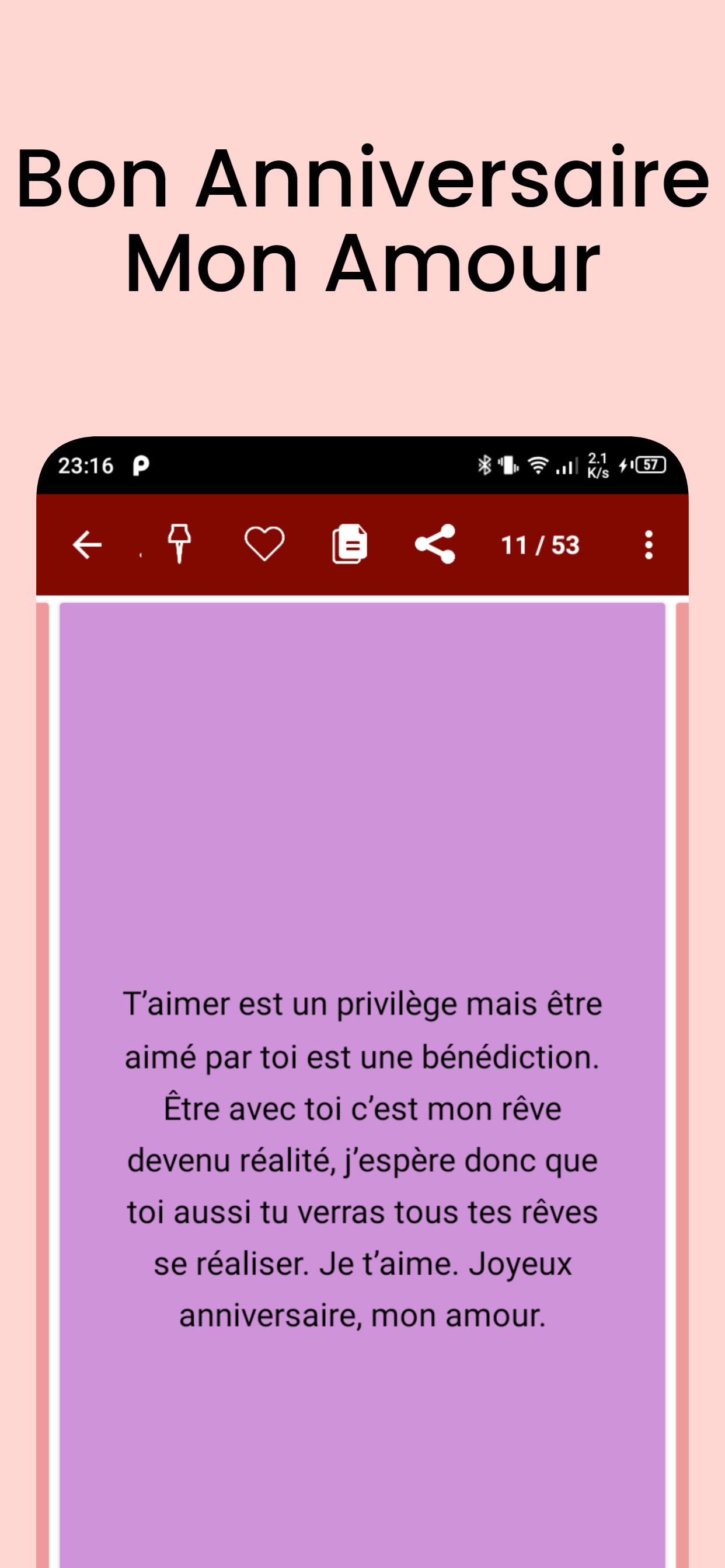 Bon Anniversaire Mon Amour Android क ल ए Apk ड उनल ड कर