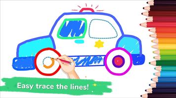 汽車填色：兒童塗鴉繪圖 海報