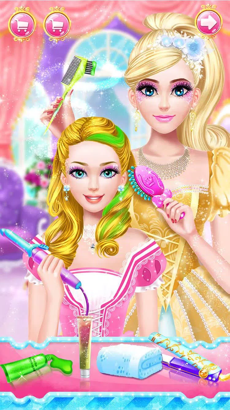 JOGO DE VESTIR E MAQUIAGEM SALÃO DE BELEZA DA PRINCESA