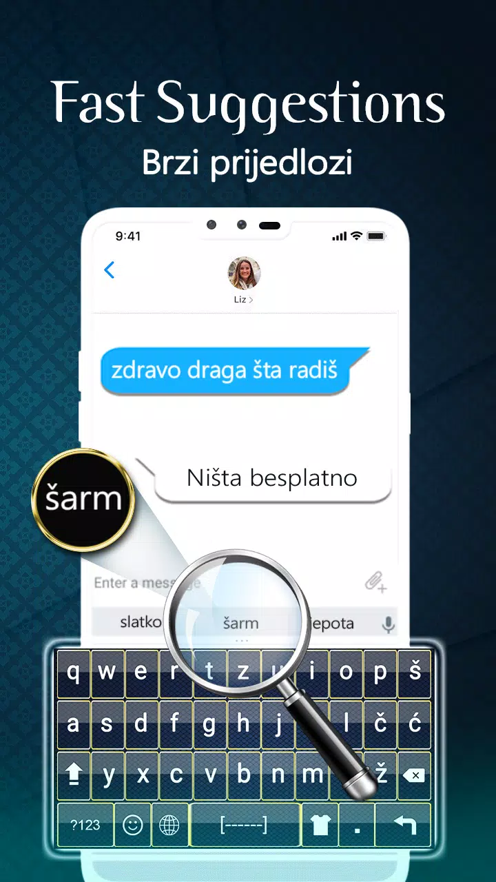 Bosnische Tastatur - Bosnische englische Tastatur APK für Android  herunterladen