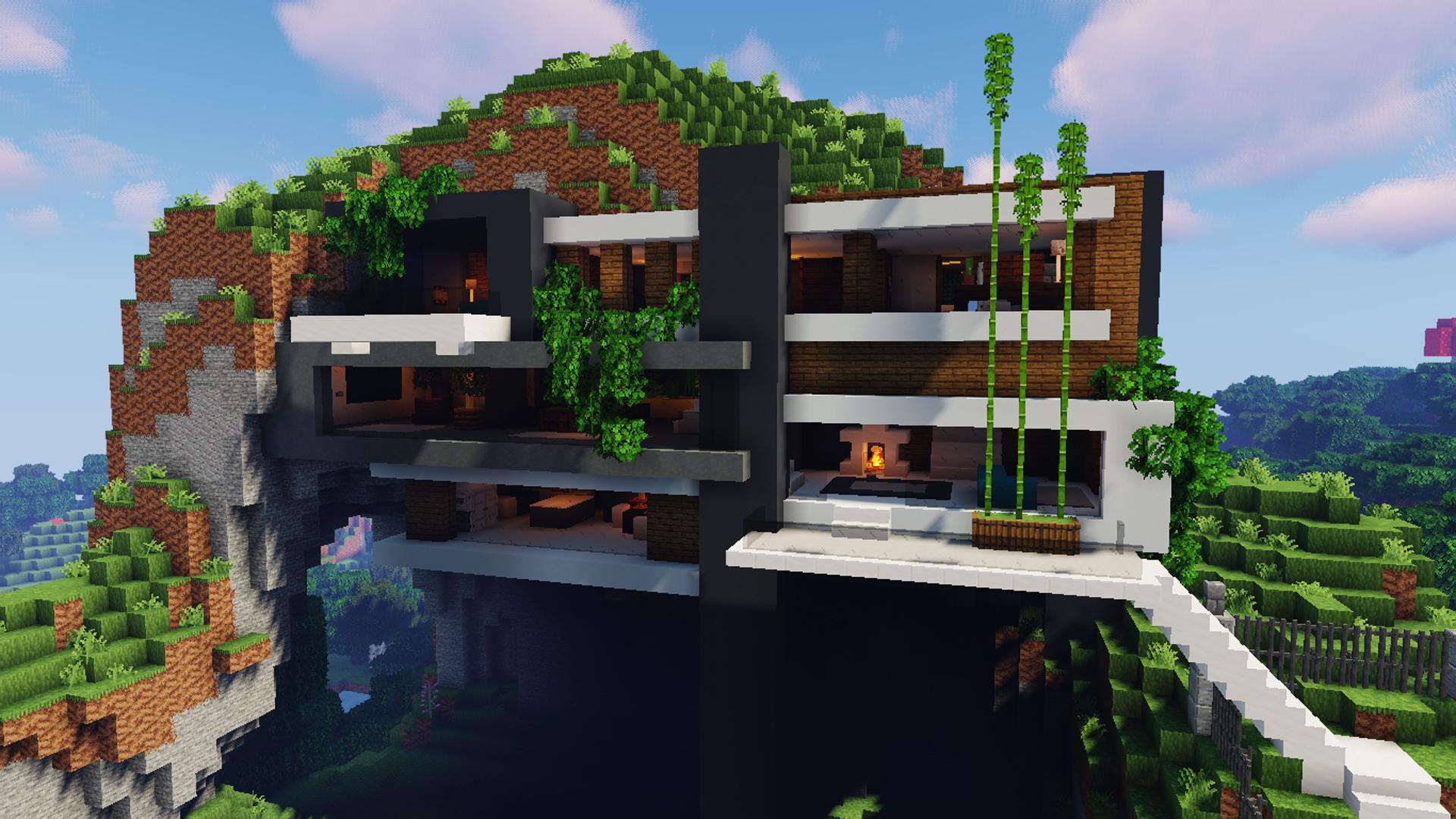Modern House Minecraft в горе