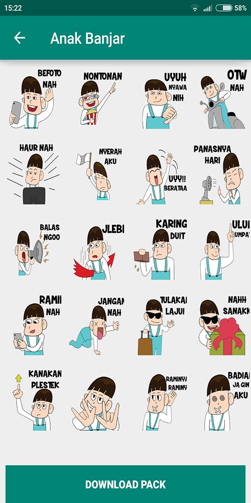 20+ Koleski Terbaru Stiker Whatsapp Lucu Bahasa Banjar