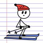 Stick Man Sports Ski Games Zeichen