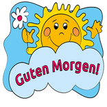 Aufkleber Guten morgen, gute nachte